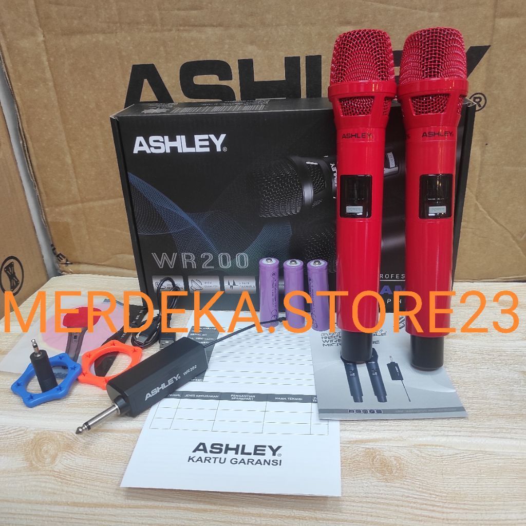 NEW Product Microphone Wireless ASHLEY WR200 Professional Dynamic Dual Handheld Mic UHF Dual Channel