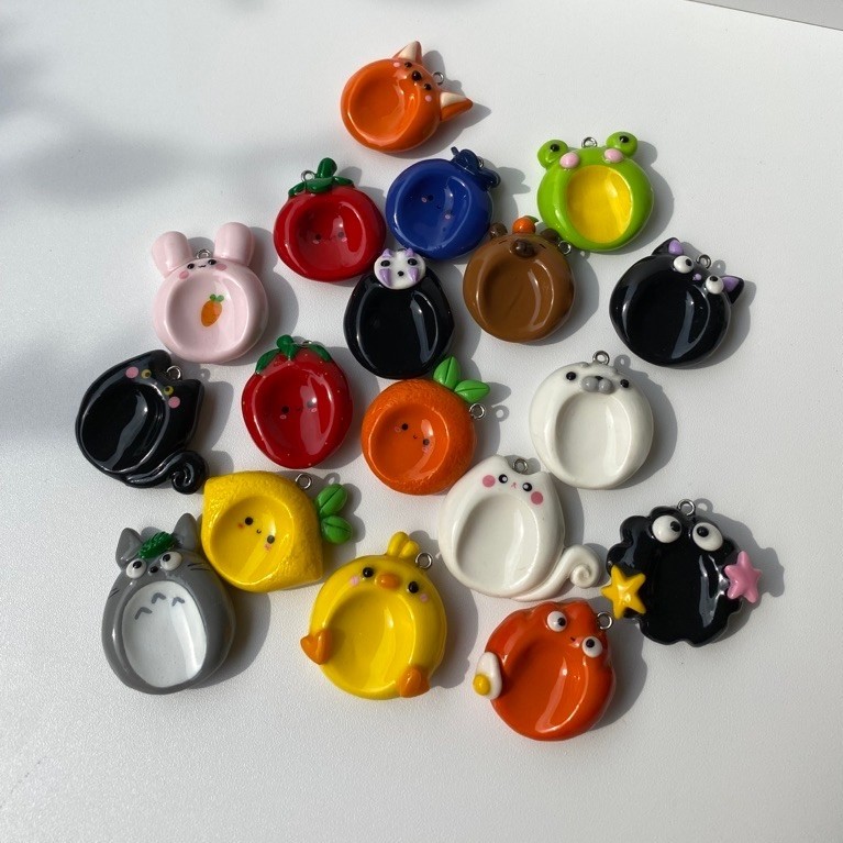 Worry Stone Keychain /worry stone/ clay art/ gantungan kunci clay
