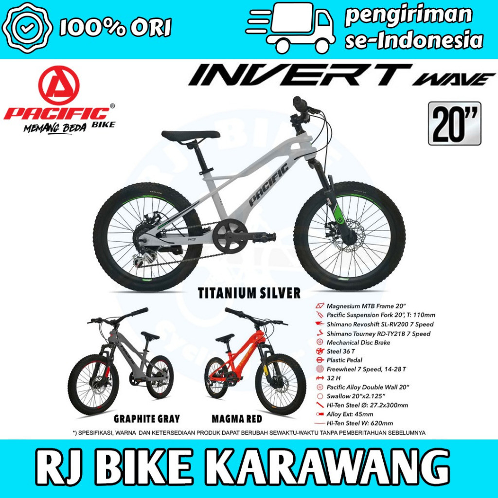SEPEDA GUNUNG MTB ANAK 20INCH PACIFIC WAVE FRAME MAGNESIUM