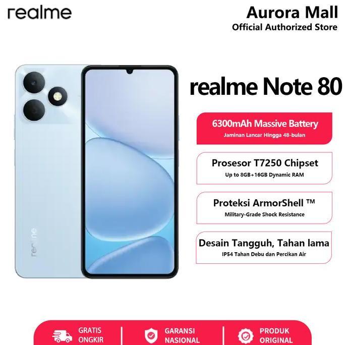 Allthebest- realme Note 80 4/128GB (4GB+8GB Extended RAM) 6300mAh Baterai Official Store HP Android 