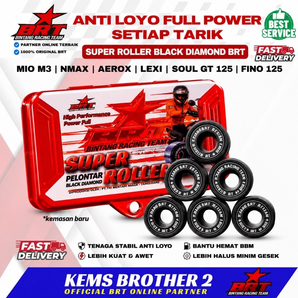 SUPER ROLLER BLACK DIAMOND BRT NMAX AEROX LEXI MIO M3 ALL NEW NMAX ALL NEW AEROX FINO 125 SOUL GT125
