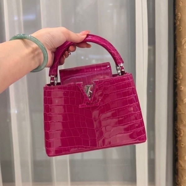 LV Capucines Handbag Croco