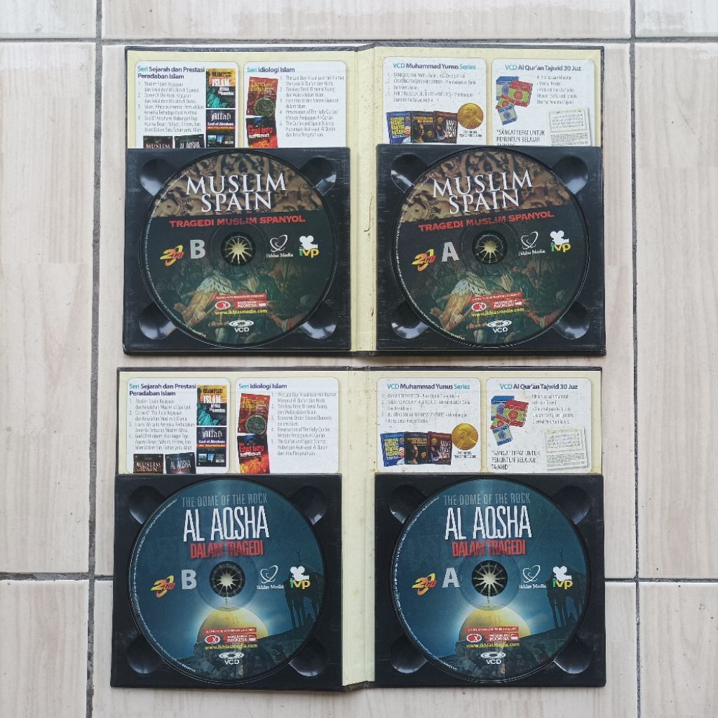 Paket 4 Disc Original VCD Film Tragedi Muslim Spanyol dan Al Aqsha