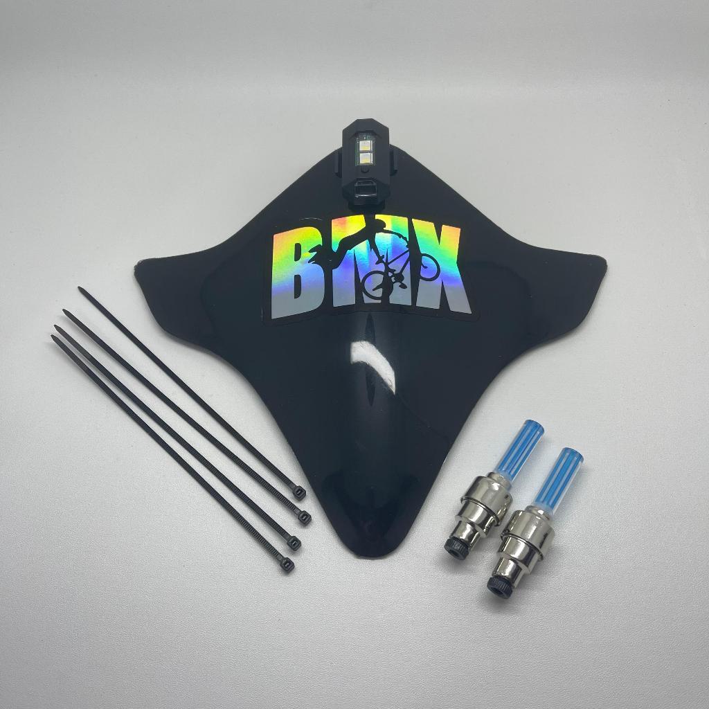 PAKET VISOR SEPEDA BMX + STIKER HOLOGRAM BMX + LAMPU TEMPEL + LAMPU TUTUP PENTIL NYALA