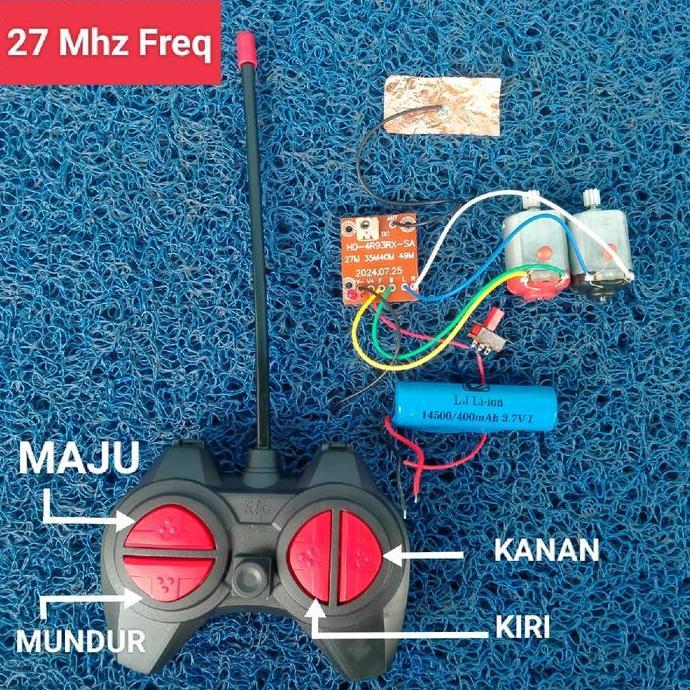 Modul RC 4 Channel Paket Hemat Lengkap Frekuensi 27Mhz, Transmitter & Receiver Controller 4 Saluran 