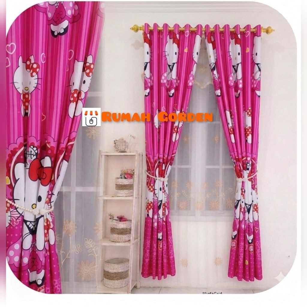 Gorden Hellokitty Pink Gorden Pintu Jendela Hellokitty