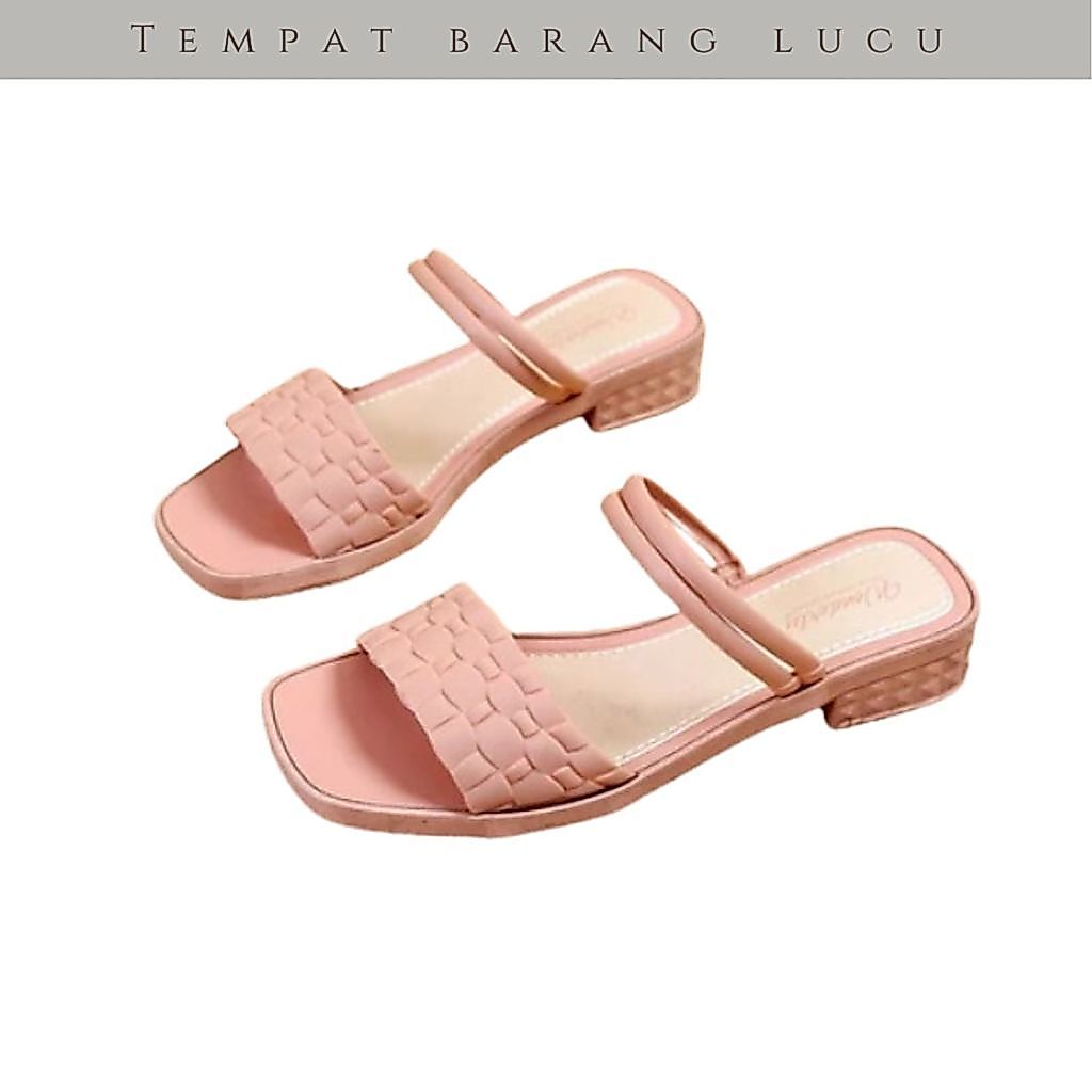 TBL - SANDAL SEPATU WEDGES WANITA SP41 MOTIF KULIT BUAYA SANDAL HEELS SLOP JELLY