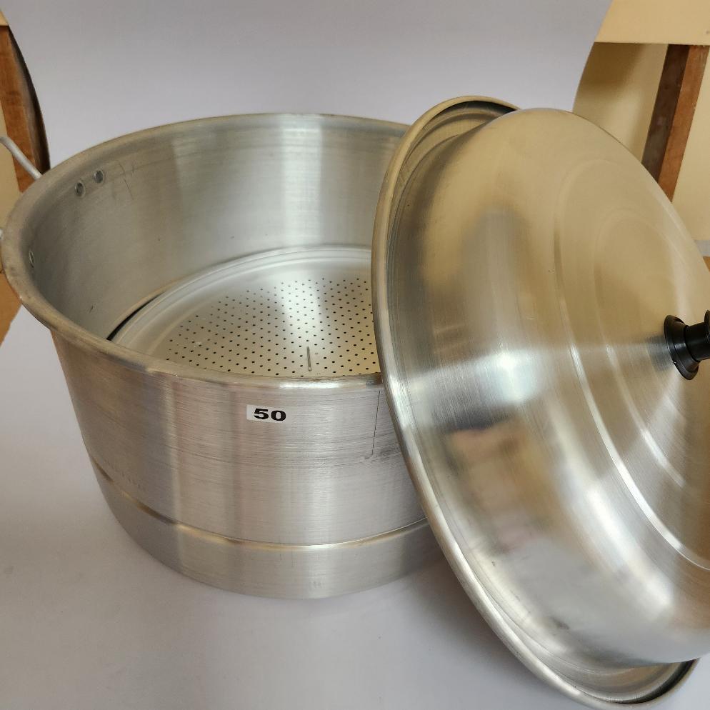 BEST QUALITY Panci Dandang Kukus 50 CM Aluminium  / Panci Kukusan Besar / Panci Dandang Besar / Panc