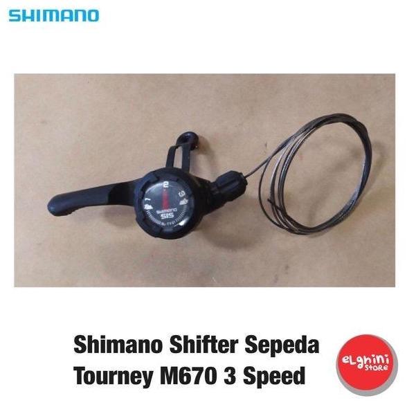 Shimano Shifter Sepeda Tourney M670 3 Speed