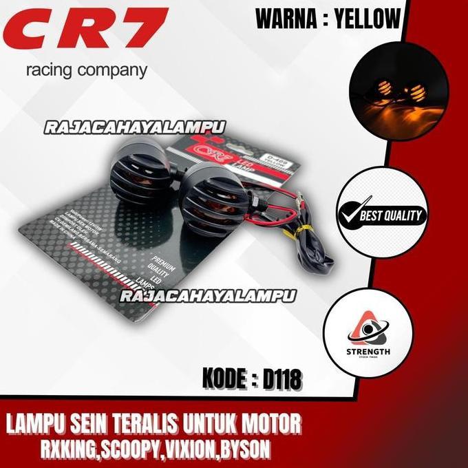 KOLANAME Sepasang Lampu Sein Ritting Teralis Warna Kuning D118 CR7 Motor Scoopy Rxking Vixion Byson 