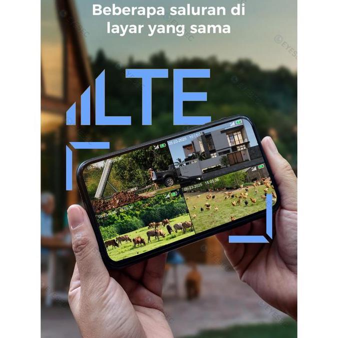 Cctv- Cctv Eyesec 4G Tenaga Surya 6Mp Ip Camera Outdoor Siap Pakai Tanpa Wifi & Kartu Sim Solar Cctv