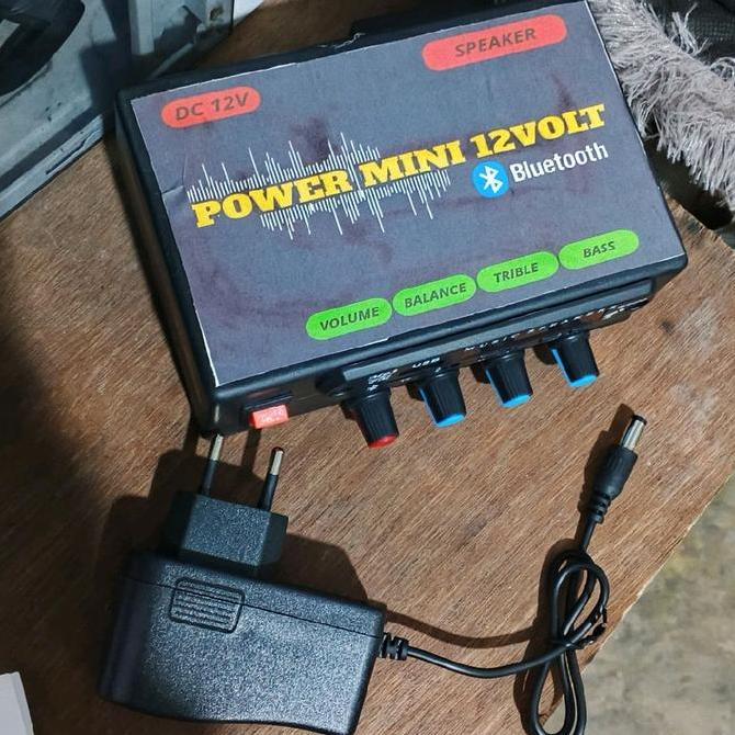 POWER AMPLIFIER 12VOLT STEREO SUDAH BLUETOOTH + KONTROL BASS TRIBLE BALANCE , AMPLIFIER MINI 12VOLT 
