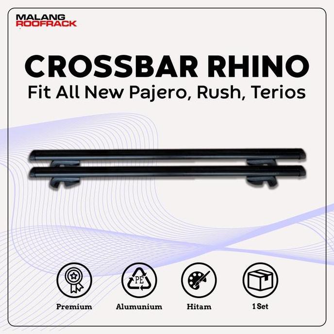 Crossbar Rhino Satuset Roofrack Buat Mobil Roofrail Terios Rush Pajero