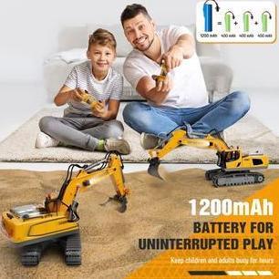 Com- [Tatajoy]2.4Ghz Rc Excavator Paduan Mainan Rc Rc Truk Truk 11 Saluran Excavator