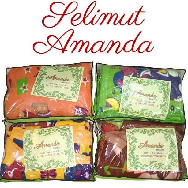 BEBAS ONGKIR - Selimut Amanda 145x195 Bahan Katun Lembut Hangat