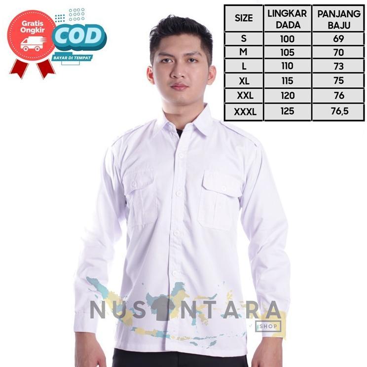 PREMIUM KEMEJA PNS PUTIH PRIA KEMEJA PDH PUTIH LENGAN PANJANG SERAGAM PNS PEMDA PUTIH BAJU PDH PRIA