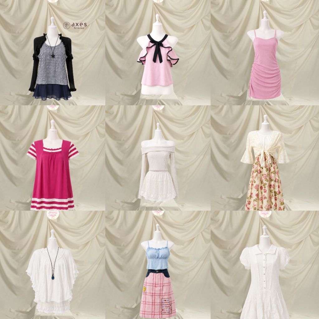 [update 11 agustus] liz lisa top, neopolitan pink, milkmaid top, batwing floral, coquette tanktop, a