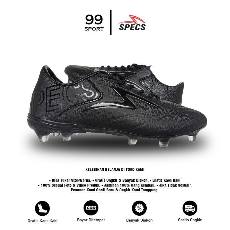 BestPromo Sepatu Sepakbola Specs Estadio Fg Hitam Polos