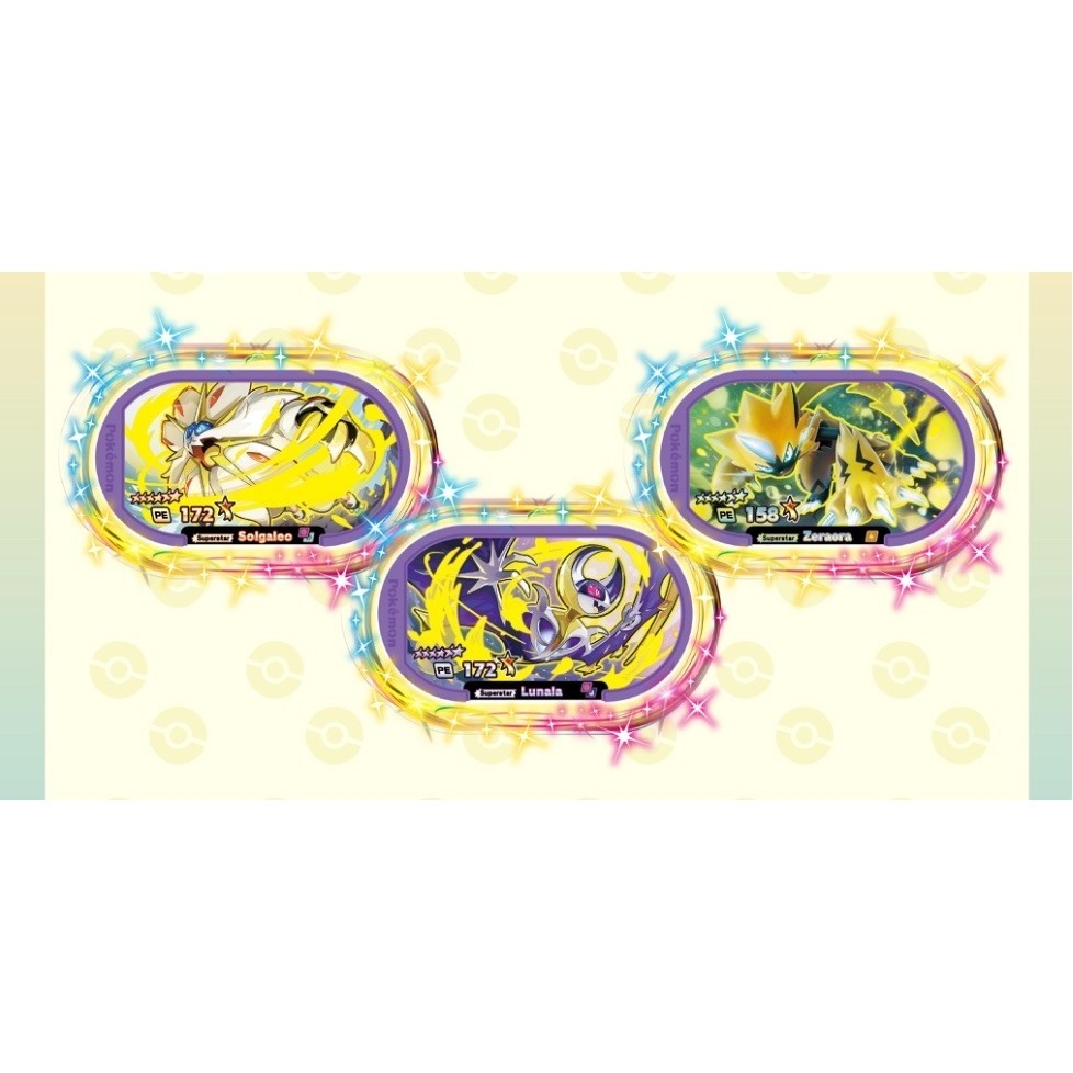 Pokemon Mezastar Legacy Tag Ungu - Zeraora Solgaleo Reshiram
