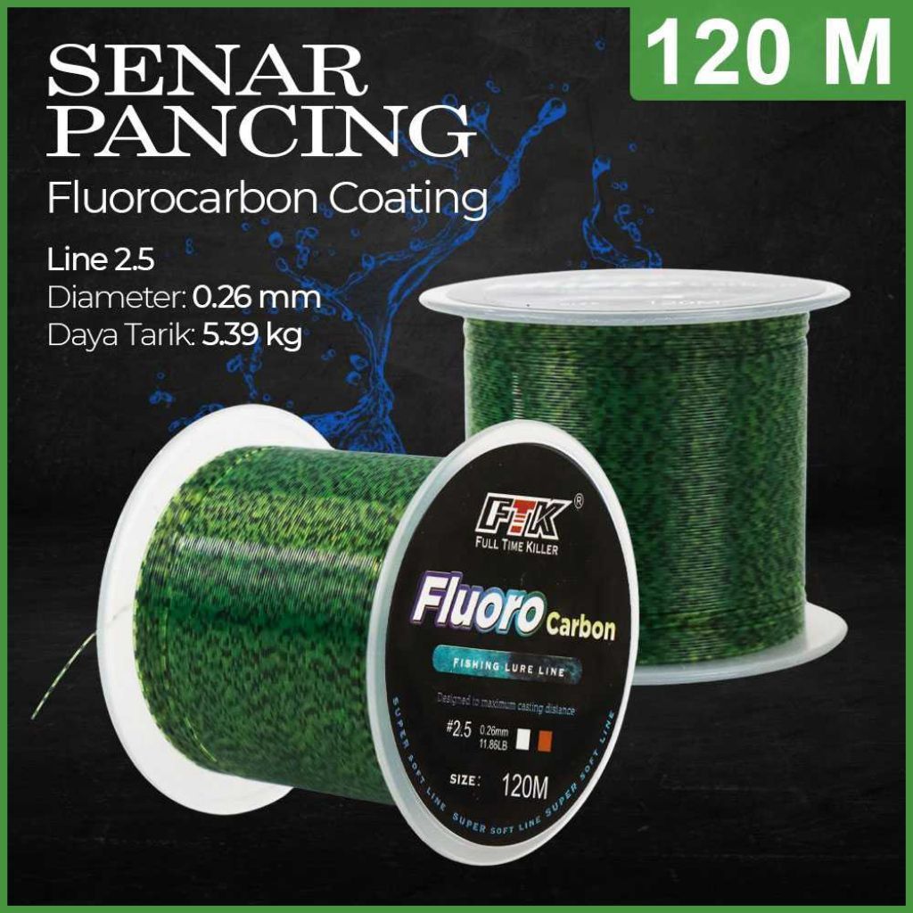 FTK Senar Pancing Fluorocarbon 120M Green