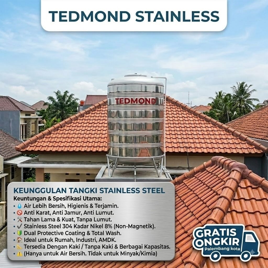 Tedmond Stainless Steel Vertical / Toren Stainless / Tedmon Stainless 700 liter / Tandon Air Stainle
