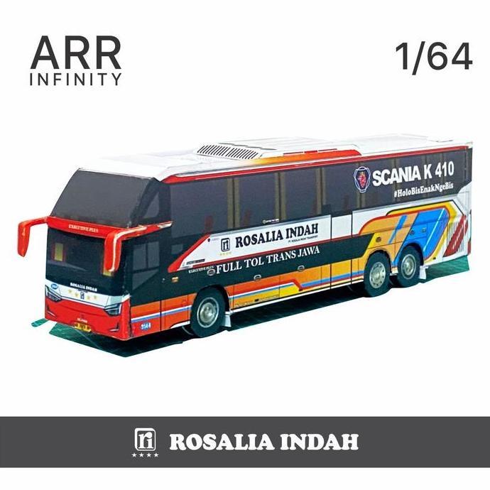 Miniatur Bus Rosalia Indah Legacy SR3 XHD Ultimate Laksana 1/64 Papercraft Bus
