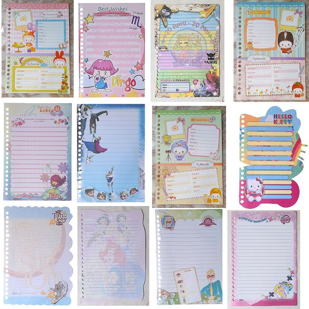 ( 1 LEMBAR ) Isi binder koleksi kertas binder Biasa Harvest Glossy loose leaf preloved isi buku diar