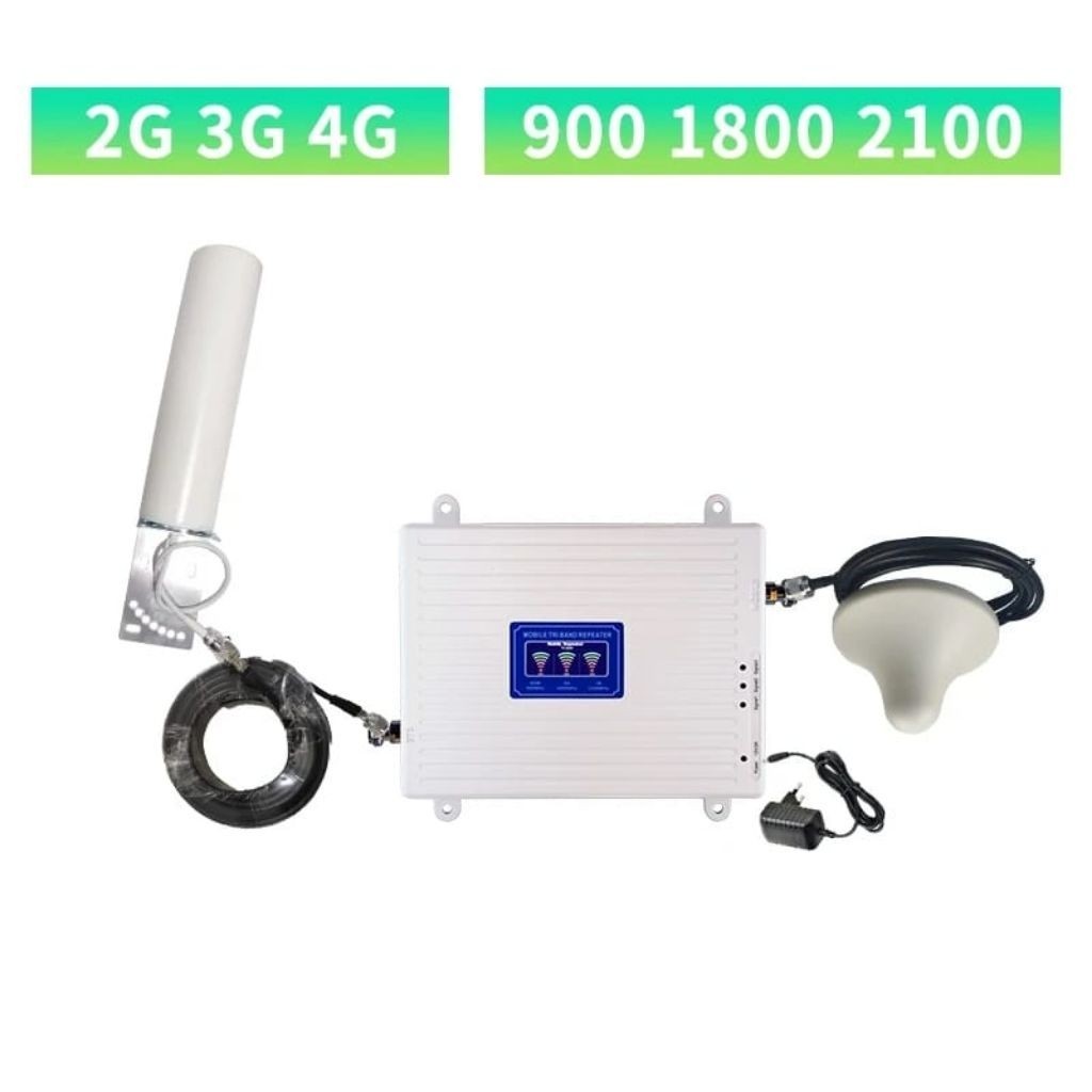 repeater sinyal hp triband 5G 4G  2G  900mhz-1800mhz 2100mhz satu set