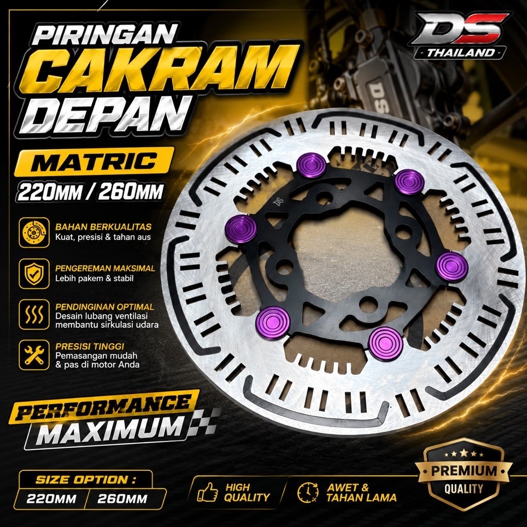 PROMO PIRINGAN CAKRAM DEPAN MATRIX TRACTION GIGI HIU 220MM/260MM PIRINGAN MIO SPORTY BEAT VARIO SCOO