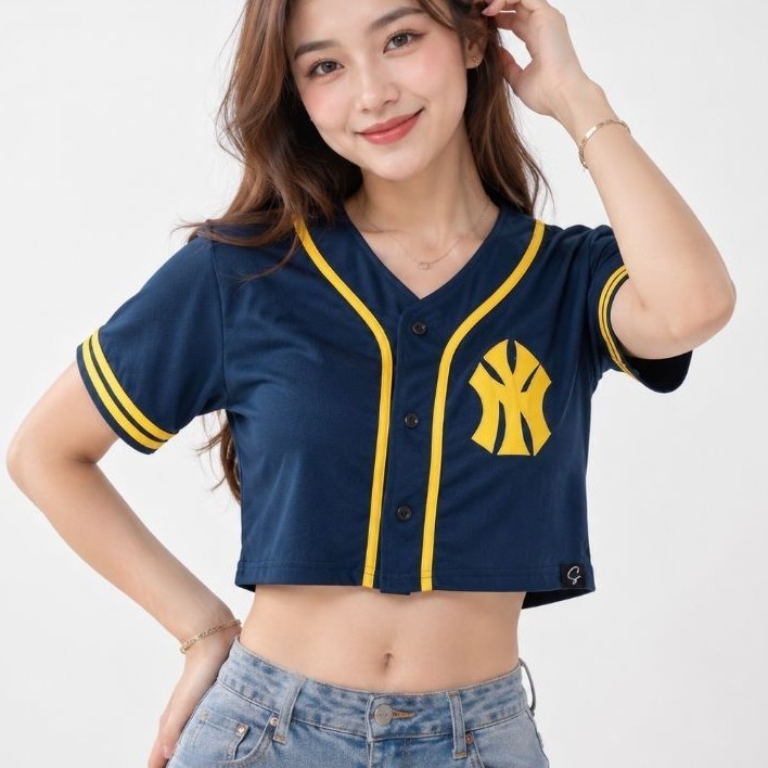 Jersey baseball crop top/ CROP TOP BASEBALL JERSEY