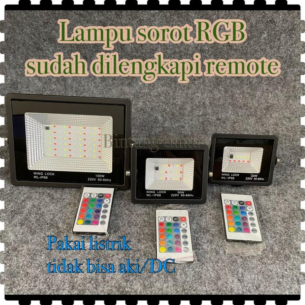 lampu led sorot tembak floodlight lampu outdoor LED RGB/Lampu sorot RGB REMOTE