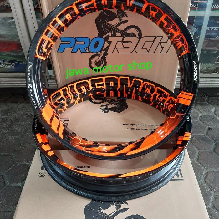 Velg supermoto KLX CRF protech 2 tone 30017 &35017 hold 36 - Biru