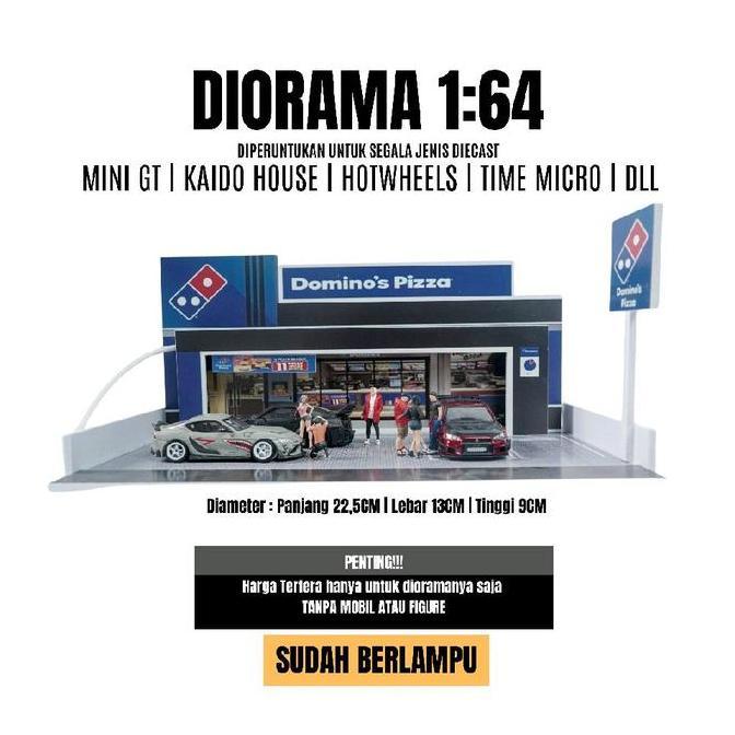 Diorama Hotwheels Domino Pizza Skala Diecast 1:64
