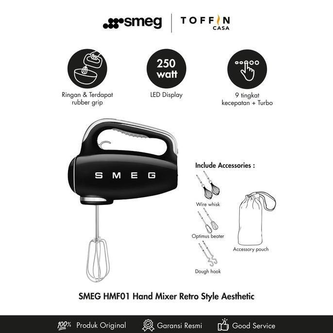 Allthebest- SMEG HMF01 Hand Mixer - 50's Retro Style Aesthetic