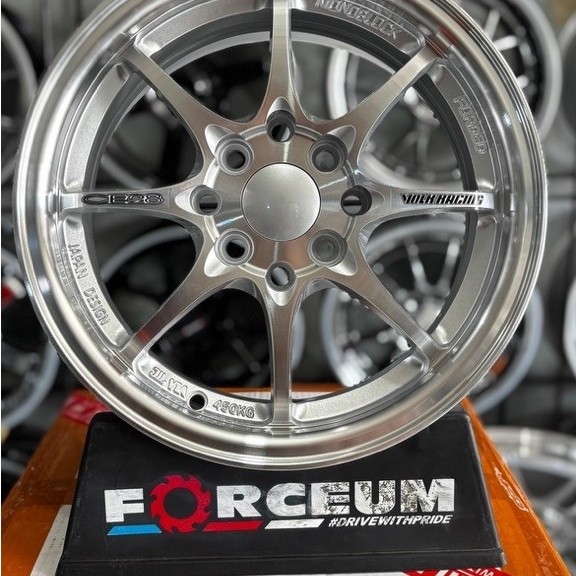velg ce28 r14 full polish pcd 4x100/114 kondisi baru
