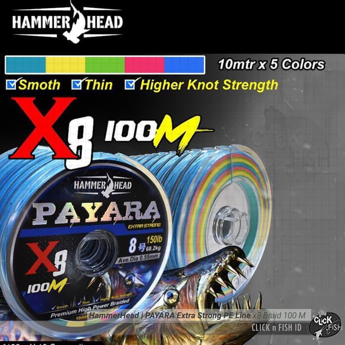 Senar Hammerhead | PAYARA X8 Braid 100M Multicolor PE#6 120lb / 0.50mm