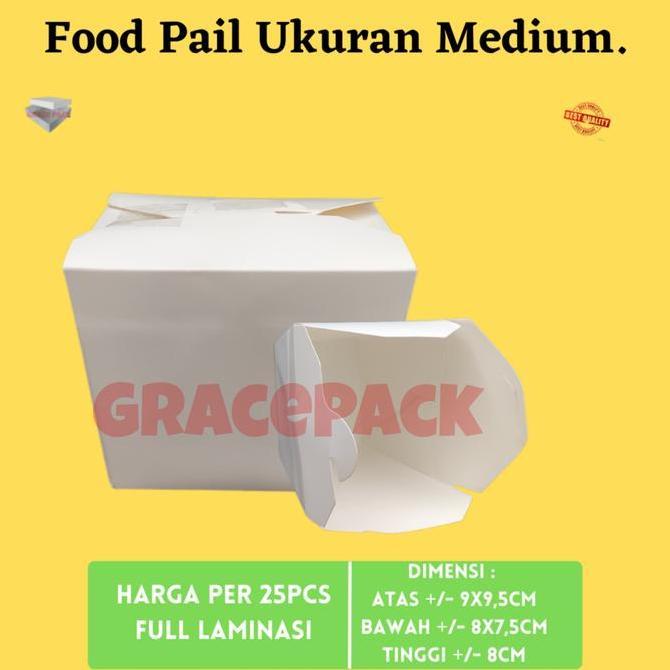 (Good) food pail putih  box M (25 pcs) Starindo / rice box M white full laminasi