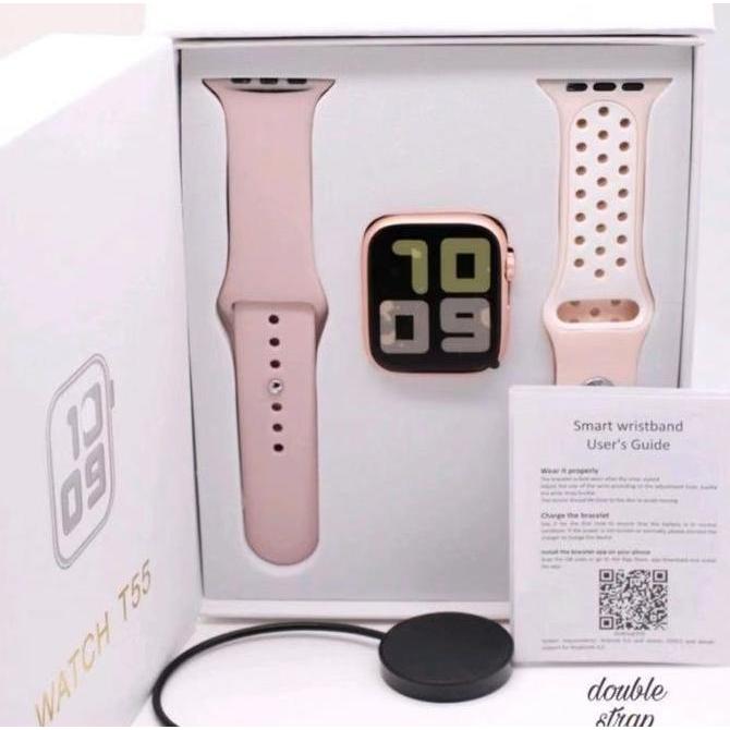 TB21 JAM TANGAN SMART WATCH T55 T500 DOUBLE STRAP BISA PANGGILAN TELEPON