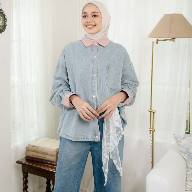SALE New Iskanti Denim Signature Shirt Fleur Denim Jacket