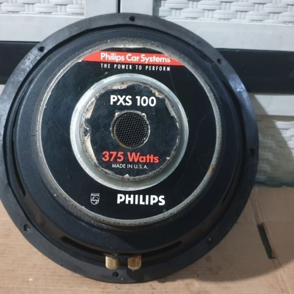 subwoofer mobil 10inch singel voice coil Philips pxs100 second normal siap pakai