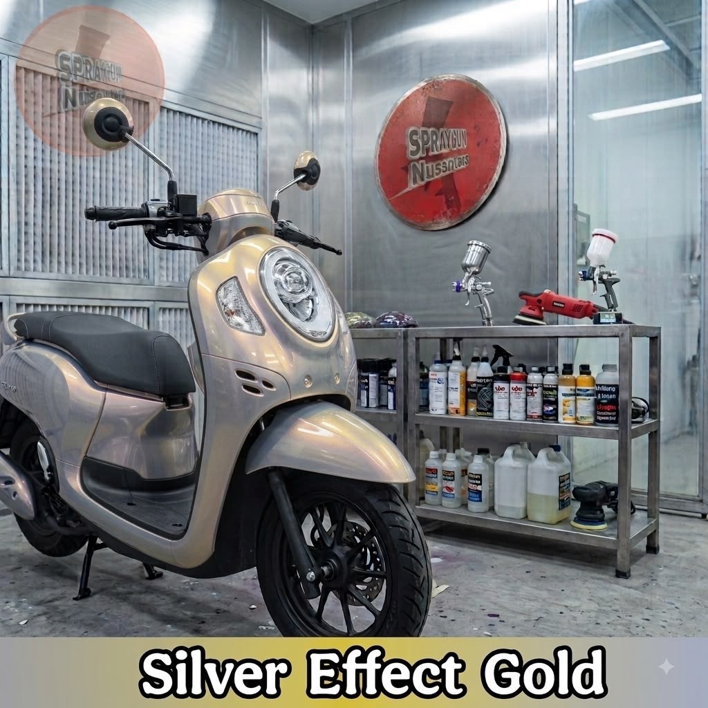 Cat Silver Effect Gold PU (1 PAKET PLUS DASAR) - Silver Lembayung Gold FREE Lembayung Gold