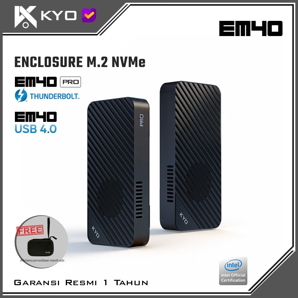 KYO EM40 PRO 40Gbps M.2 NVMe Thunderbolt 3/4 USB-C USB 4.0 SSD Enclosure Nvme Case SSD Portable Thun