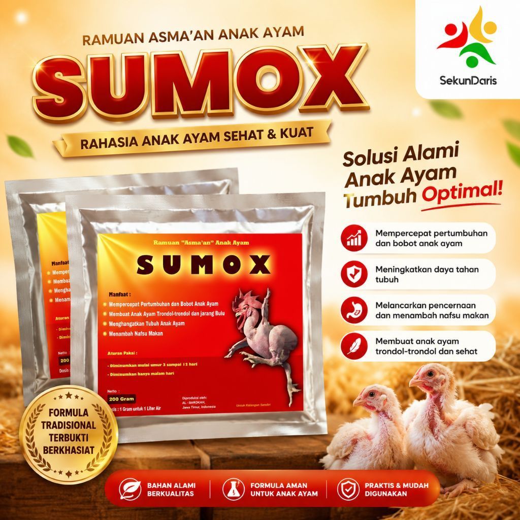 Vitamin Ayam - SUMOX -  Suplemen Ayam Broiler - Penambah Nafsu Makan Ayam Broiler