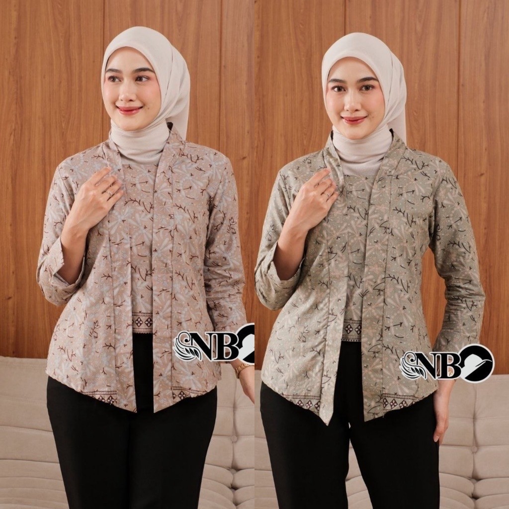 Batik wanita ASJ SA HRB026 Kenongo Kemeja Tosca Pendek