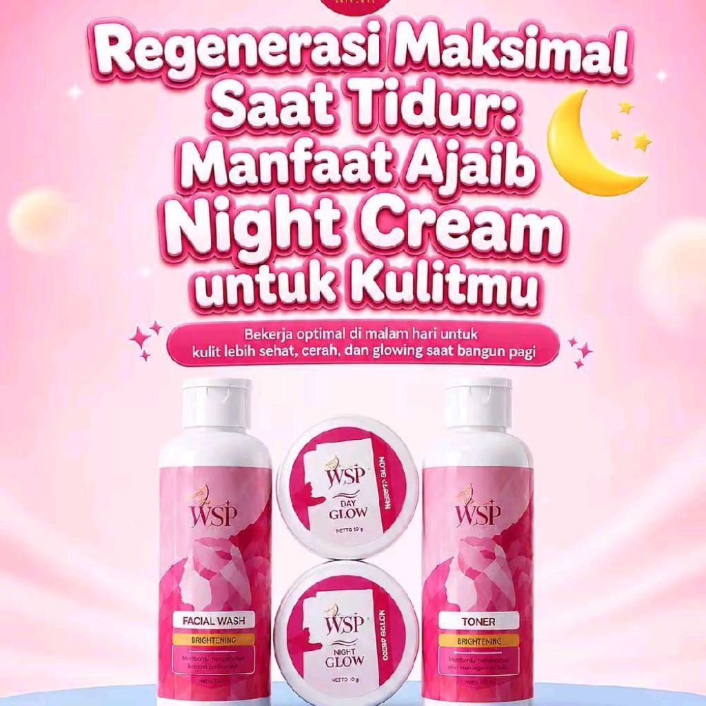 wsp glow/wsp glow skincare/skincare wsp glow/paket wajah wsp glow original
