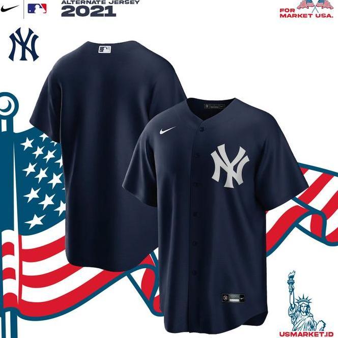 Kaos Jersey Baseball Mlb New York Yankees Navy Jersey