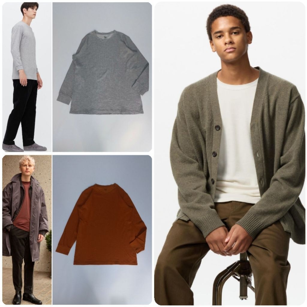 UNIQLO Men Heattech Extra Warm Cotton Waffle TShirt