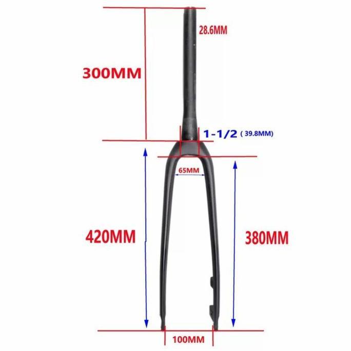 Balugoe Fork Carbon Rigid Tapered Fork Taper Sepeda Roadbike MTB Grave