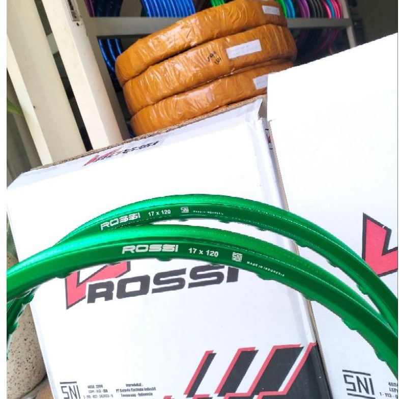 1 biji velg vrosi Ring 17 UK 120 baru warna hijau glosy