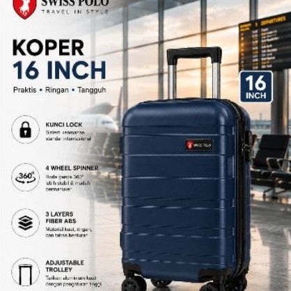 KOPER KOKOH 16 Poloswiss Inch Koper Premium Mungil Koper Kecil Koper Keluarga Koper Traveling Koper 